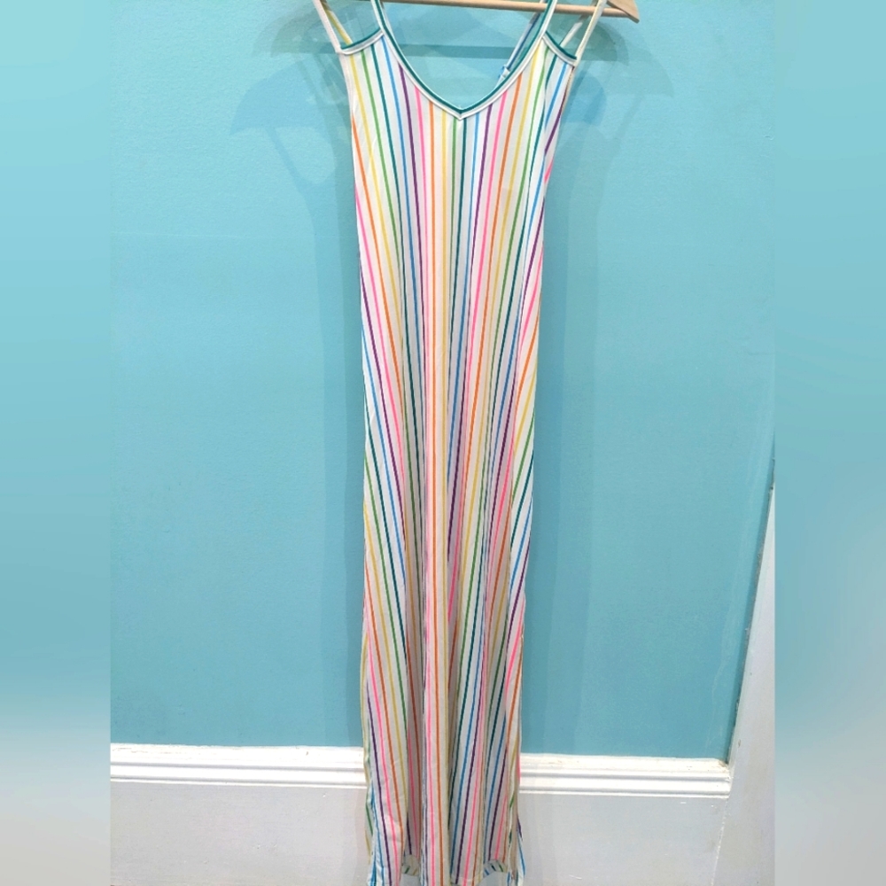 Neon stripe dress